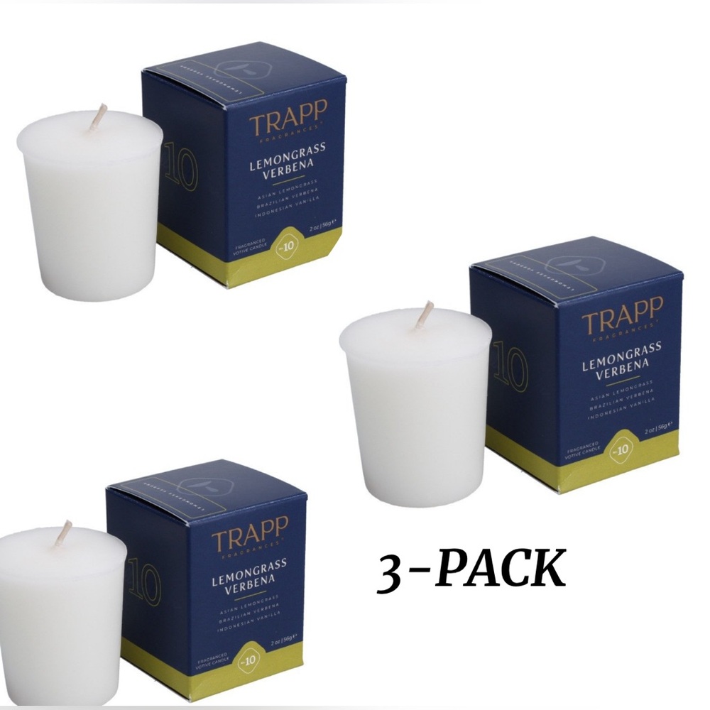 Lemongrass Verbena White Votive Candle 3-Pack